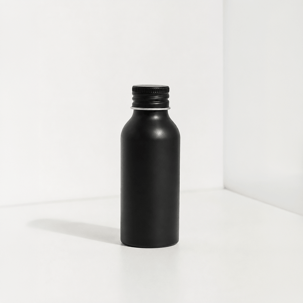 Limitéiert Editioun: Black Gloss Aluminium Fläschen | Exklusiv Finish