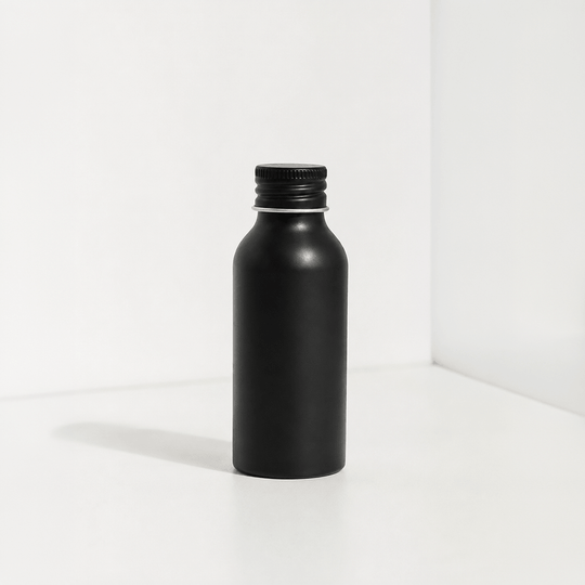 Limitéiert Editioun: Black Gloss Aluminium Fläschen | Exklusiv Finish